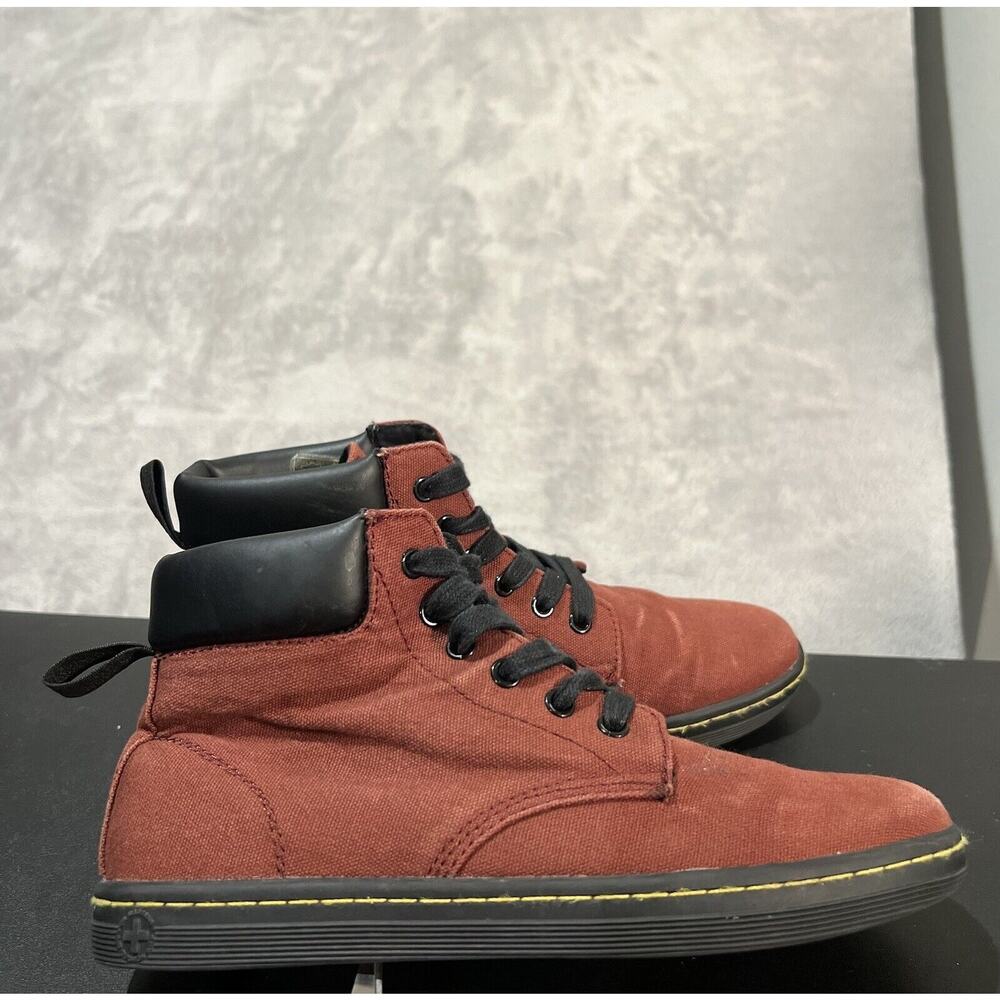 Dr Martens Maelly Ankle Boot Women's 8 Red Canvas Air Wair Casual Chukka - Picture 1 of 10